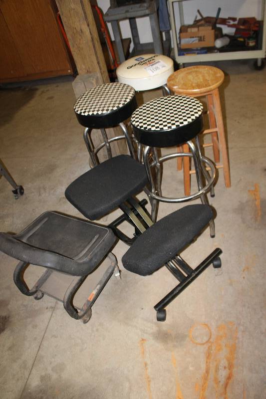 lot 108 image: Lot of (6) Bar Stools, Work Stools