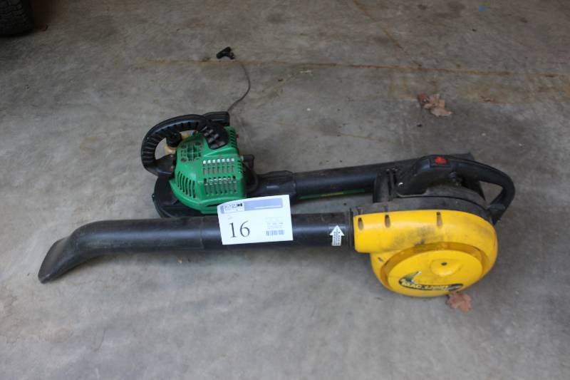 lot 16 image: Lot of (2) Gas Powered Blowers Includes McCullough MAC 320BV, Weed Eater