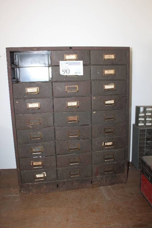 lot 90 image: Storage Organizer Unit w Hardware - Nuts, Bolts, Screws