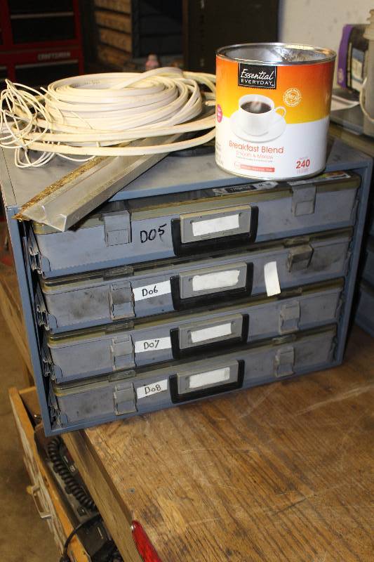 lot 100 image: Parts Organizer w Hardware -