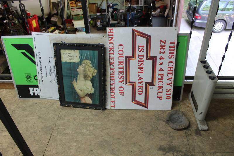 lot 119 image: Automotive Signage, Framed Wall Art