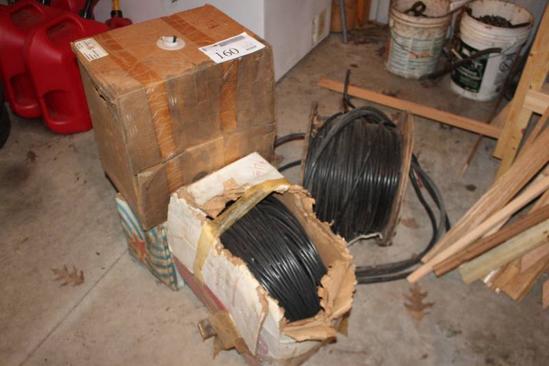 lot 160 image: Lot of (4) Partial Spools of Cable Type CM 1 COND 18 AWG BC Communications Cable