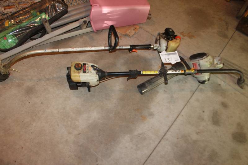 lot 137 image: Lot of (3) Gas Powered Yard Tools Includes 2) Echo, Ryobi Weed Whips, 1) Craftsman Blower