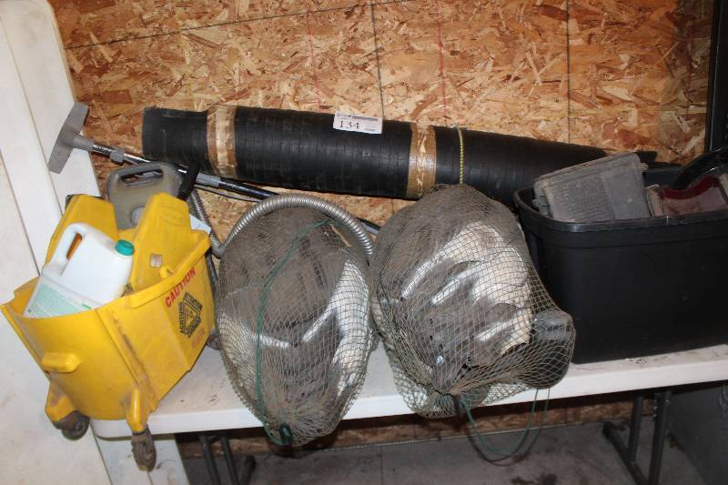 lot 134 image: Mop Bucket, Floor Mat, Duck Decoys