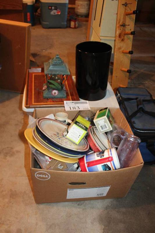 lot 183 image: Lot of (2) Boxes of Dishes, Knick-knacks