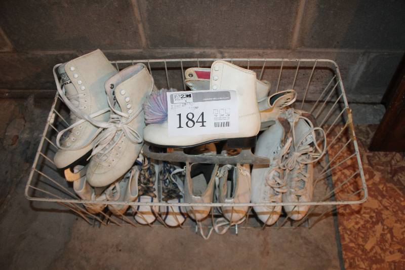 lot 184 image: Lot of (8) Pairs of Shoes and Ice Skates