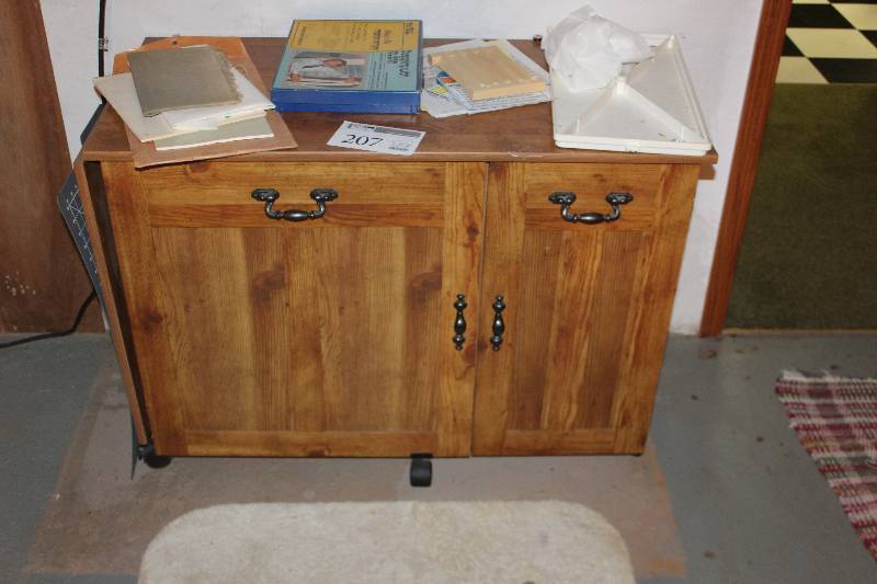 lot 207 image: Sewing Cabinet Contents Included