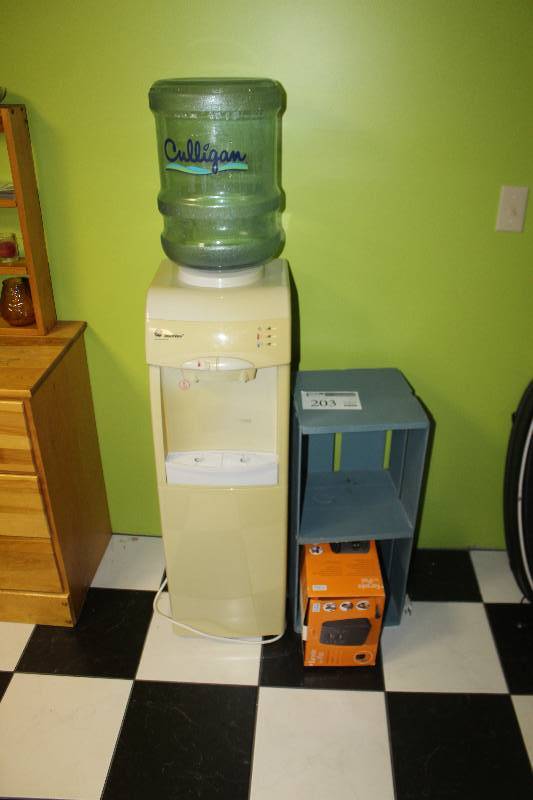 lot 203 image: GE SmartWater Water Cooler, Shelf Unit, Karaoke Machine For iPad
