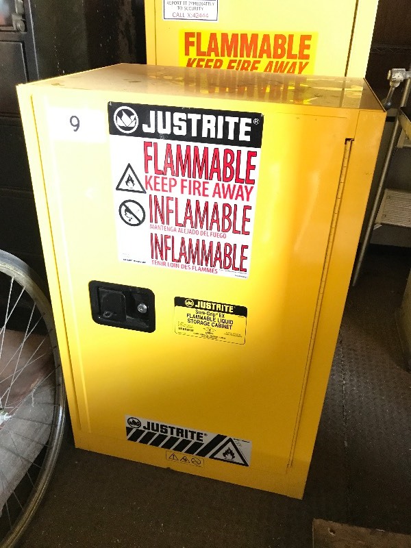 Justrite flammable cabinet