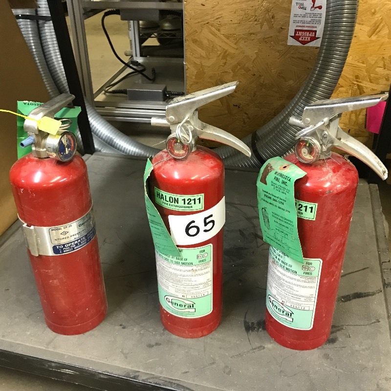 3 fire extinguishers