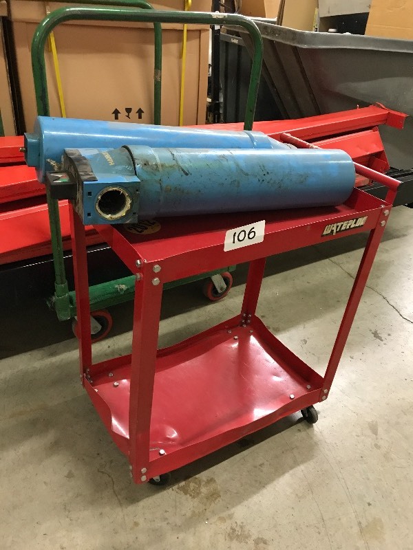 Metal shop cart and 2 filter housings