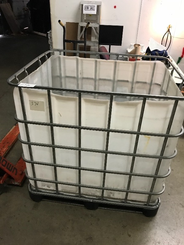 Poly crate with metal frame