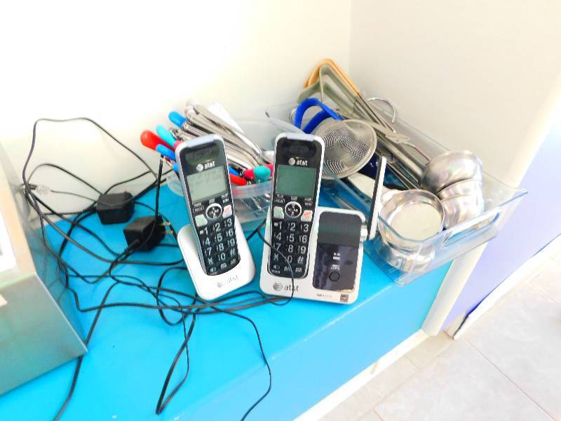 lot 247 image: KITCHEN UTENSILS AND CORDLESS PHONES