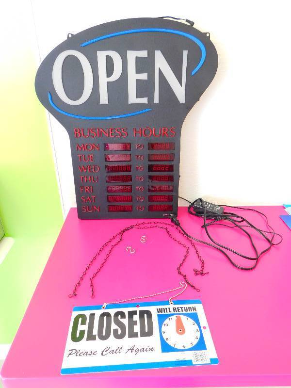 lot 254 image: OPEN AND CLOSED SIGNS