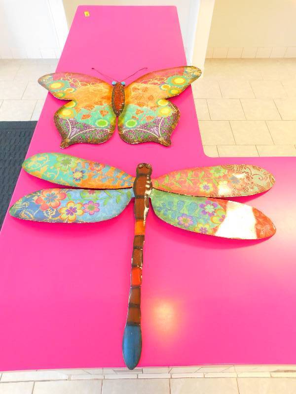 lot 263 image: BUTTERFLY AND DRAGONFLY WALL ART