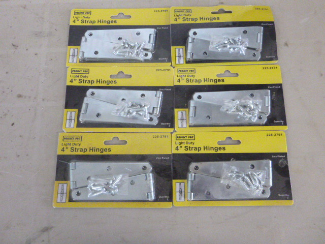 lot 85 image: 6 Packs of Project Pro 4 Strap Hinges