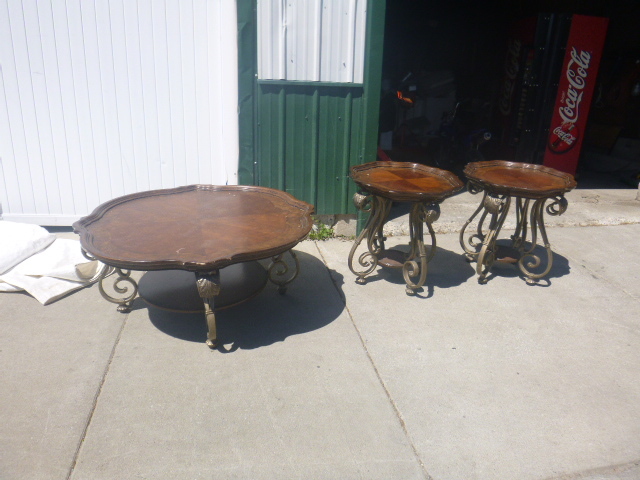 lot 123 image: Coffee Table with Matching End Tables