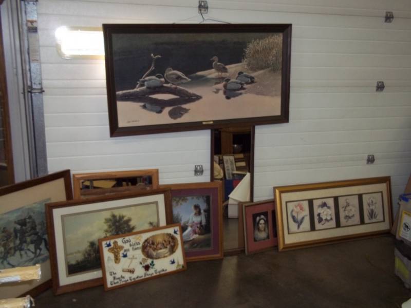 lot 40 image: Lot of Framed Pictures and mirrors