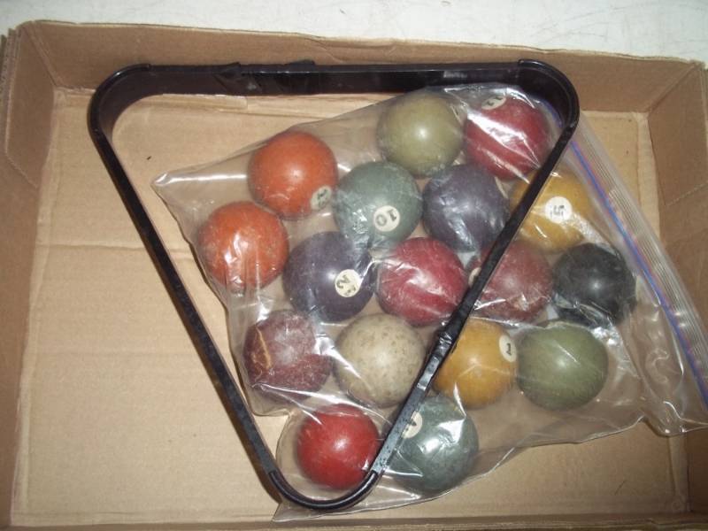 lot 91 image: Vintage pool balls