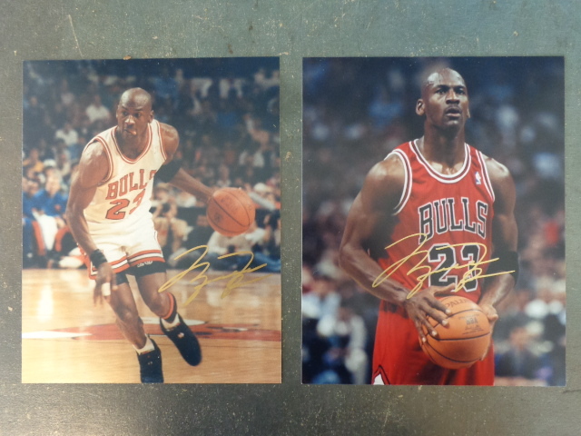 2 Signed Michael Jordan Photos