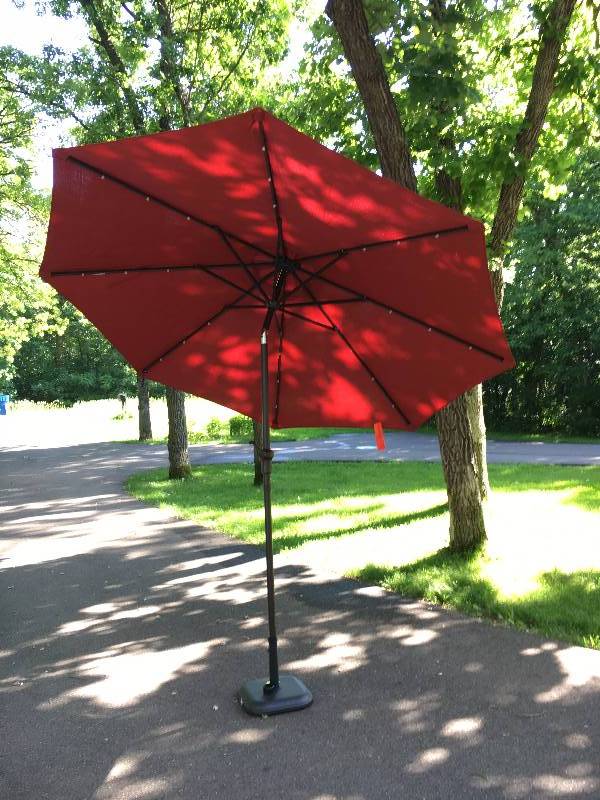 9 LED Solar Powered Umbrella