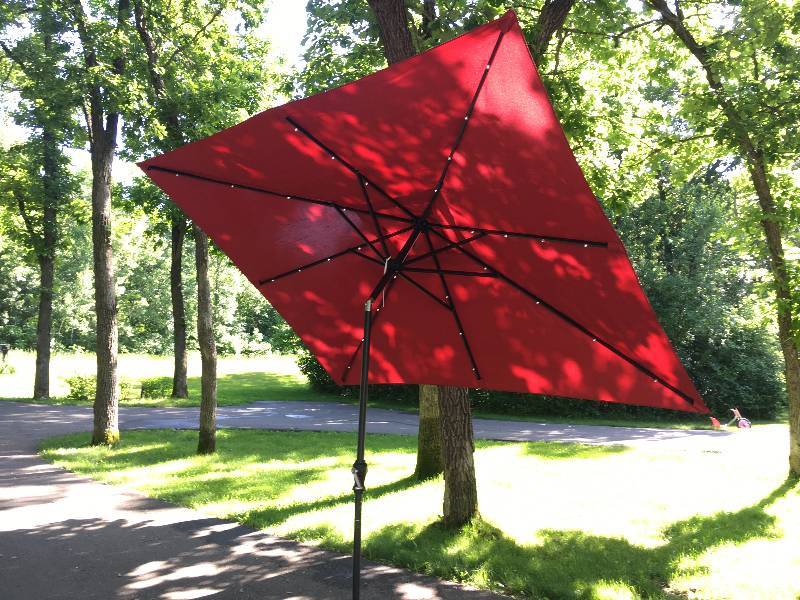9 x 7 LED Solar Powered Umbrella