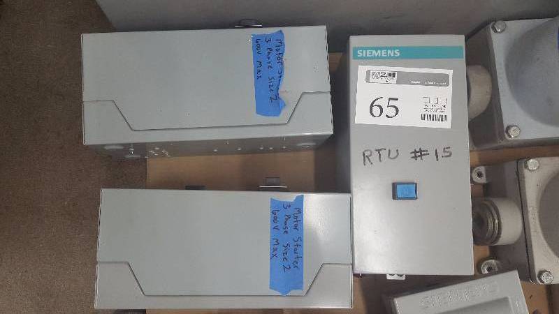 lot 65 image: Lot of (3) Motor Starters 3 phase Size 2 600 V max
