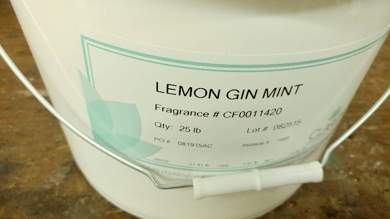 lot 227 image: 19.05lbs of Lemon Gin Mint Fragrance Oil