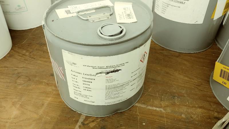 lot 233 image: 22.1lbs of Artisan Leather Fragrance Oil