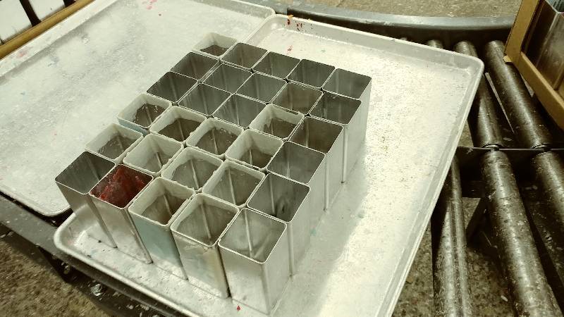 lot 373 image: 30 Seasoned 2x4 Square Candle Molds