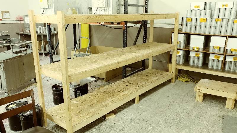 lot 116 image: Custom Wooden Shelving Unit