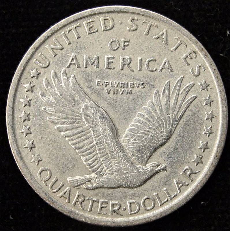 1917 TYPE 1 STANDING LIBERTY SILVER QUARTER SHARP AU