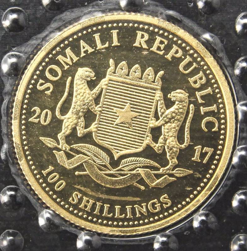 2017 SOMALI 100 SHILLINGS ELEPHANT 110 TROY OZ. .9999 FINE GOLD SEALED