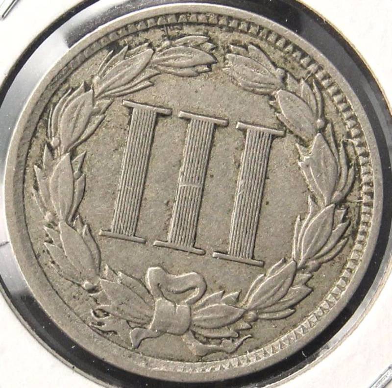 1881 US THREE CENT NICKEL XF