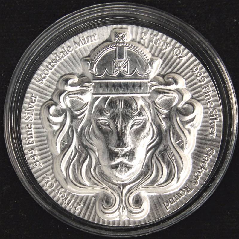 2 TROY OZ. .999 FINE SILVER SCOTTSDALE MINT STACKER IN AIRTITE HOLDER