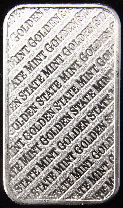 1 TROY OZ. .999 FINE SILVER BAR GOLDEN STATE MINT