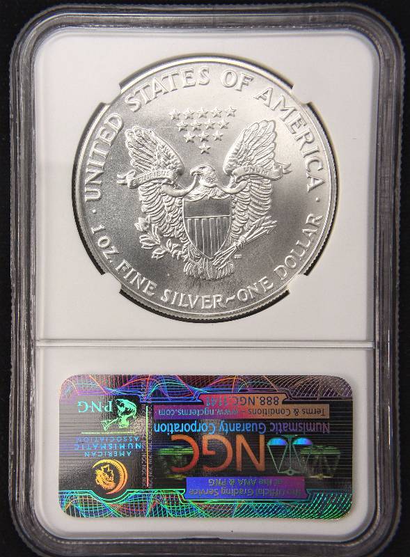 1991 AMERICAN SILVER EAGLE 1 TROY OZ. .999 FINE SILVER DOLLAR MS69 NGC