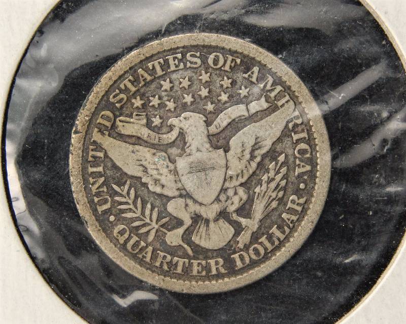 1898 BARBER SILVER QUARTER VG