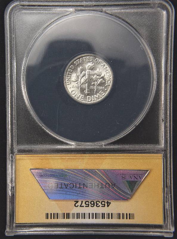 1953-S ROOSEVELT SILVER DIME MS65 ANACS