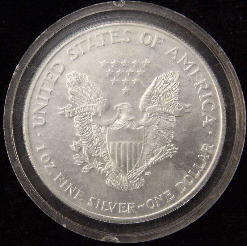 2000 AMERICAN SILVER EAGLE 1 TROY OZ. .999 FINE SILVER DOLLAR IN AIRTITE CAPSULE