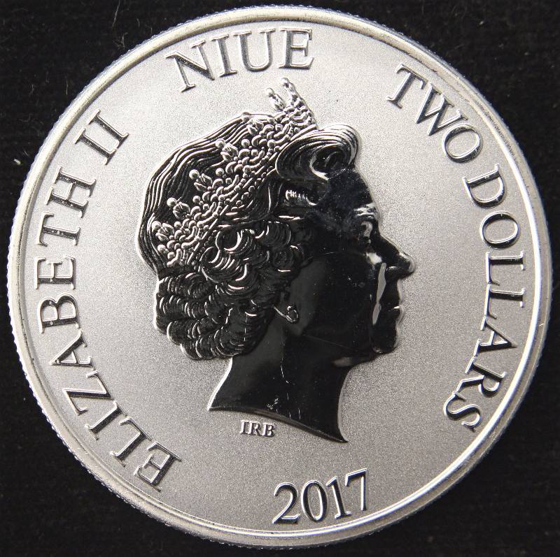 2017 NIUE $2 STEAMBOAT WILLIE 1 TROY OZ. .999 FINE SILVER