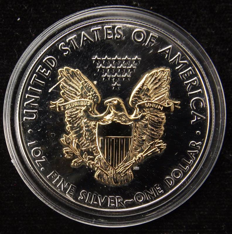 2010 COLORIZED AMERICAN SILVER EAGLE 1 TROY OZ. .999 FINE SILVER DOLLAR IN AIRTITE HOLDER