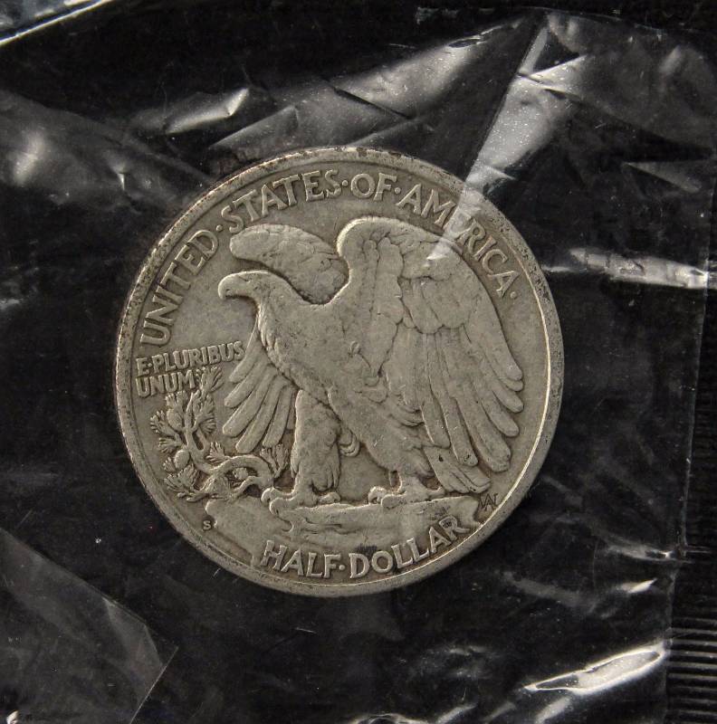 1939-S WALKING LIBERTY SILVER HALF DOLLAR VF IN LITTLETON PKG