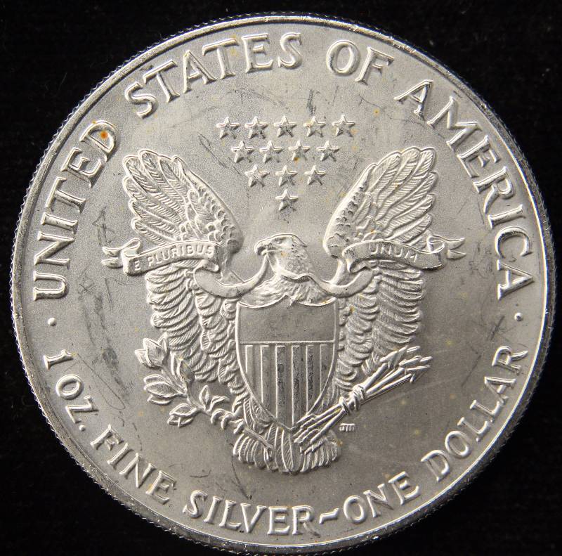 1991 AMERICAN SILVER EAGLE 1 TROY OZ. .999 FINE SILVER DOLLAR
