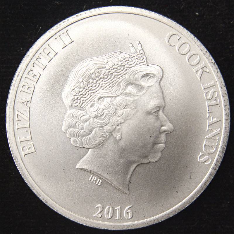 2016 COOK ISLANDS DOLLAR - 1 TROY OZ. .999 FINE SILVER