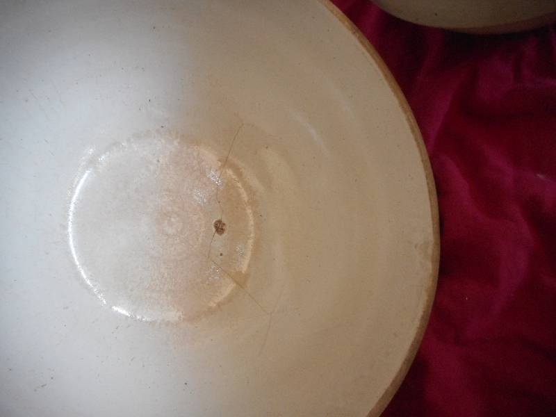 2 ANTIQUE RED WING CROCK BOWLS