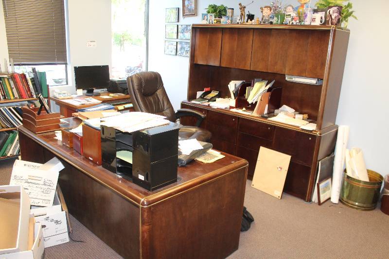 Office Furniture Includes Wood Office Desk, 8-Door Stacking Credenza
