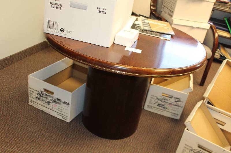 Office Furniture Includes Wood Conference Table, 4-Padded Office Chairs