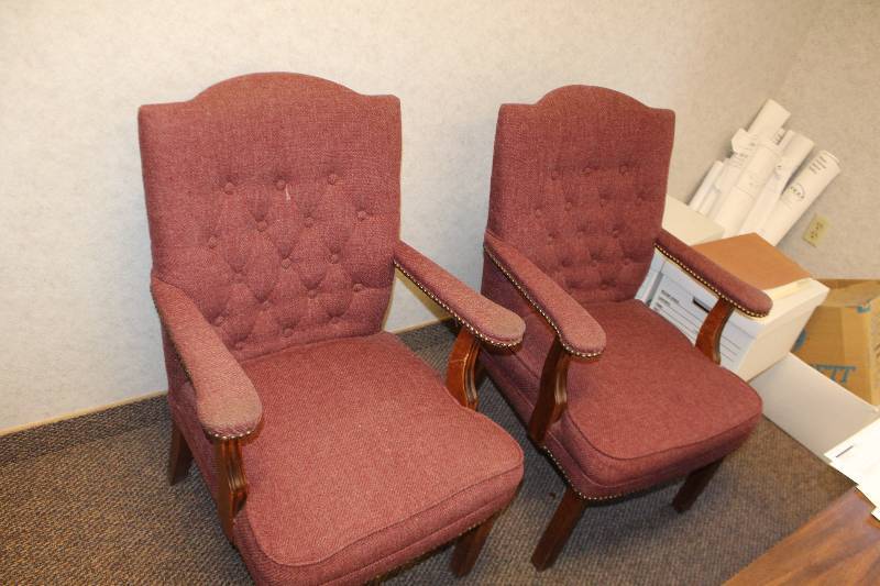 Lot of (2) Formal Padded Office Chairs