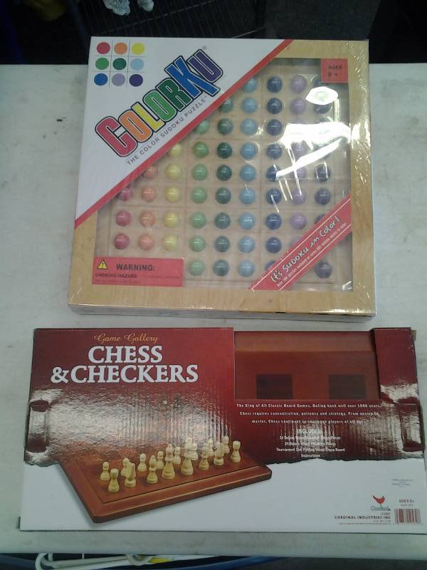 lot 46 image: New ChessCheckers Set, Color Ku-Suduko Puzzle